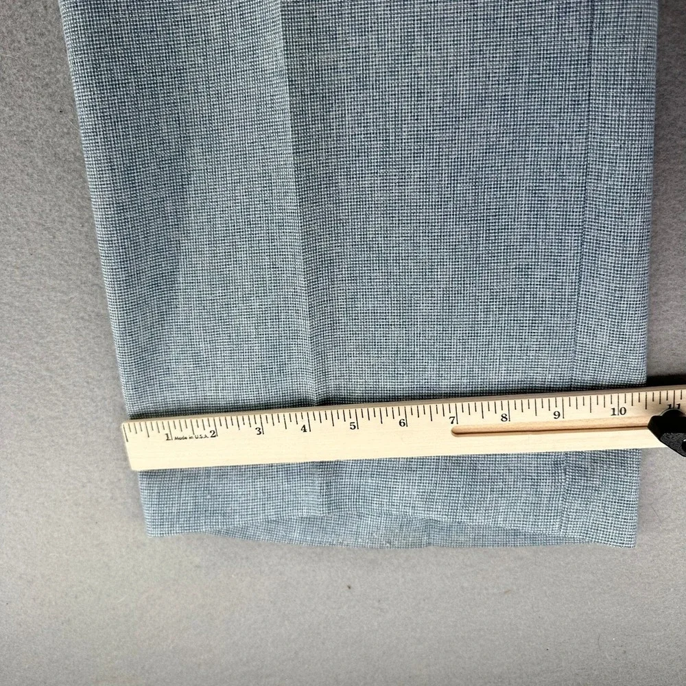 VTG Talon Zipper Plaid Check Dress Pants Light Blue 36x31 50s‎ eclecticgrandpa